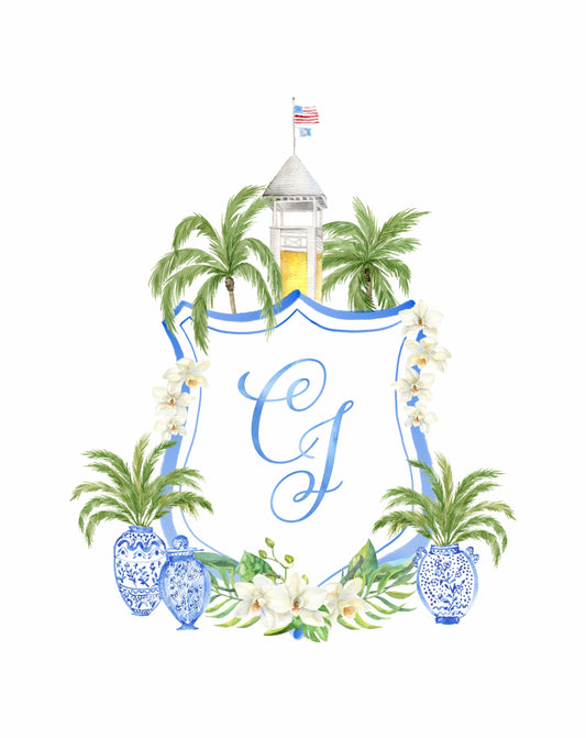 Pre-made Watercolor Wedding Crest 05
