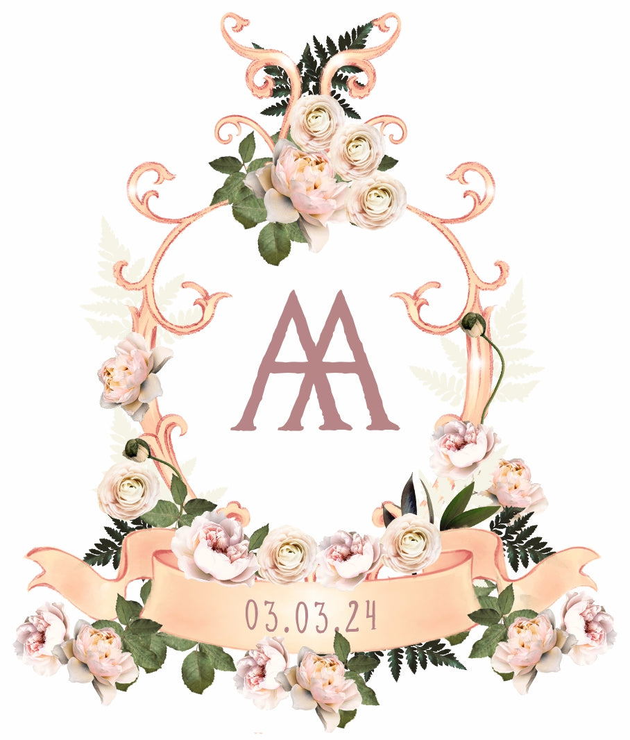Pre-made Watercolor Wedding Crest 01